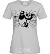 Women's T-shirt Panda Po is attacking grey фото