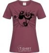 Women's T-shirt Panda Po is attacking burgundy фото