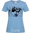 Women's T-shirt Panda Po is attacking sky-blue фото