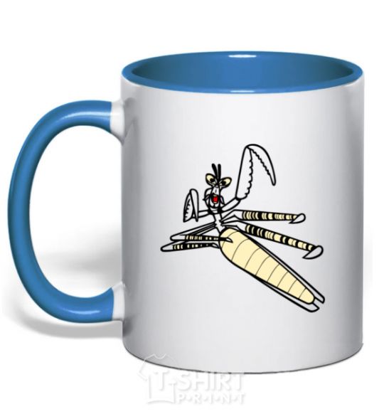 Mug with a colored handle Master Mantis royal-blue фото