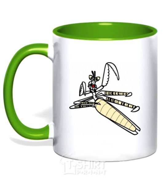 Mug with a colored handle Master Mantis kelly-green фото