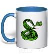 Mug with a colored handle Master Snake royal-blue фото