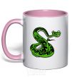 Mug with a colored handle Master Snake light-pink фото