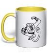 Mug with a colored handle Master Monkey yellow фото