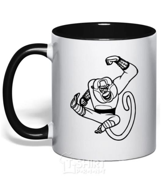 Mug with a colored handle Master Monkey black фото