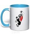Mug with a colored handle Master Tigress sky-blue фото