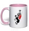 Mug with a colored handle Master Tigress light-pink фото