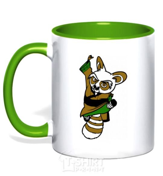 Mug with a colored handle Master Shifu kelly-green фото