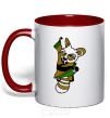 Mug with a colored handle Master Shifu red фото