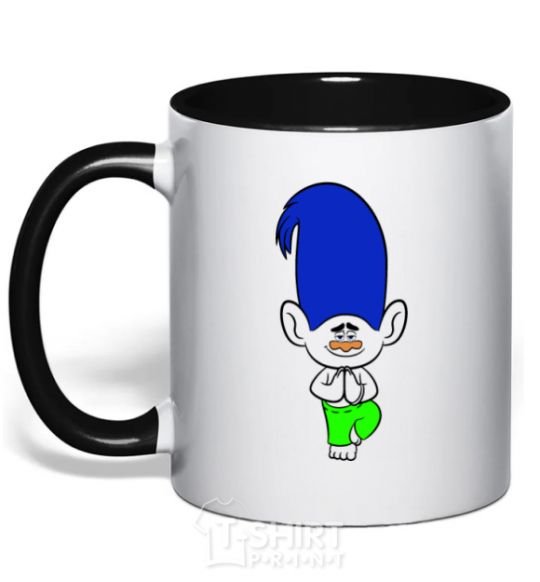 Mug with a colored handle Brook black фото