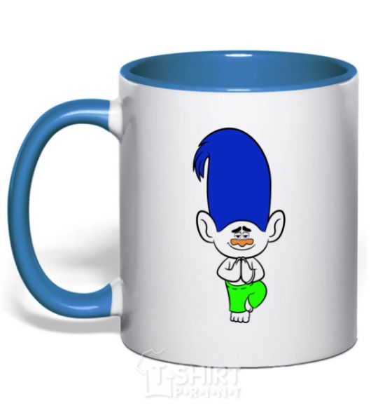 Mug with a colored handle Brook royal-blue фото