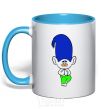 Mug with a colored handle Brook sky-blue фото