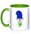 Mug with a colored handle Brook kelly-green фото