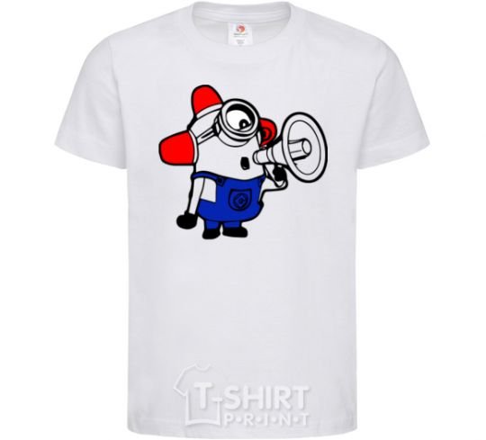 Kids T-shirt Minion Attention White фото