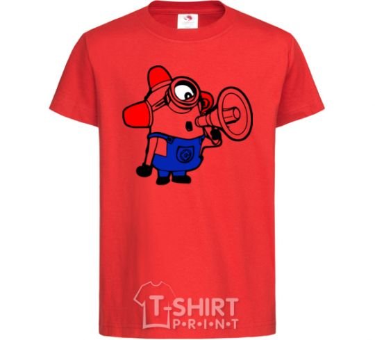 Kids T-shirt Minion Attention red фото