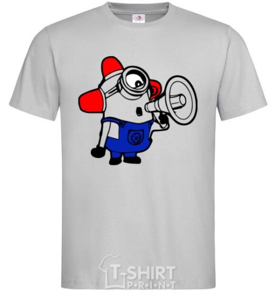 Men's T-Shirt Minion Attention grey фото