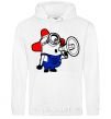 Men`s hoodie Minion Attention White фото