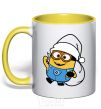 Mug with a colored handle The henchman's New Year yellow фото