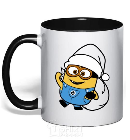 Mug with a colored handle The henchman's New Year black фото