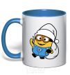 Mug with a colored handle The henchman's New Year royal-blue фото