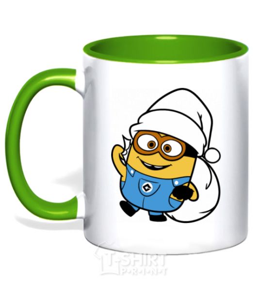 Mug with a colored handle The henchman's New Year kelly-green фото