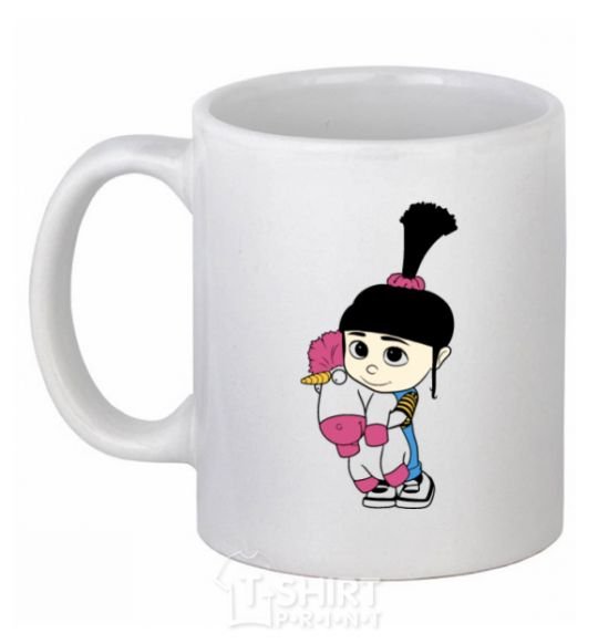 Ceramic mug Agnes with the unicorn White фото