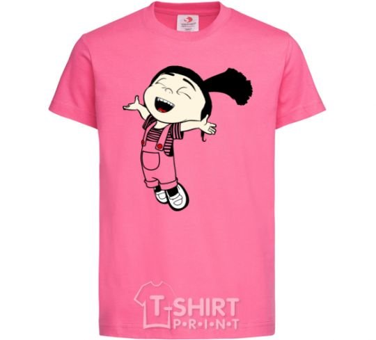 Детская футболка Агнес прыгает Ярко-розовый фото