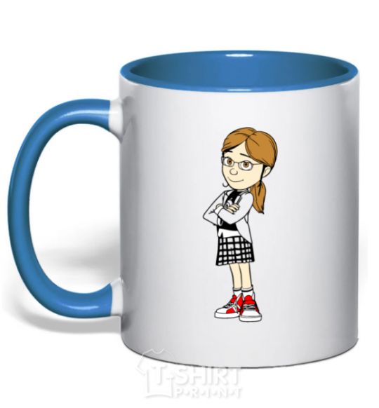 Mug with a colored handle Margot royal-blue фото