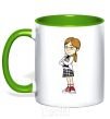 Mug with a colored handle Margot kelly-green фото