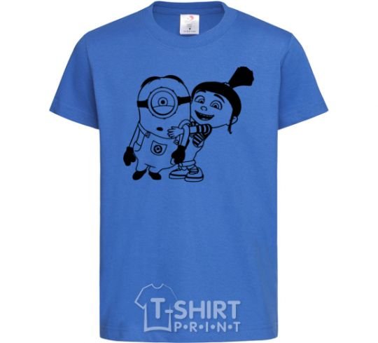 Kids T-shirt Agnes and the minion royal-blue фото