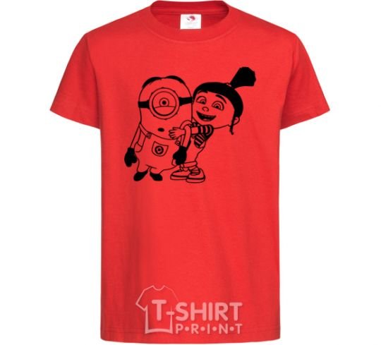 Kids T-shirt Agnes and the minion red фото