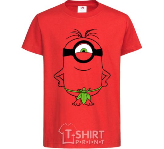 Kids T-shirt The islander minion red фото