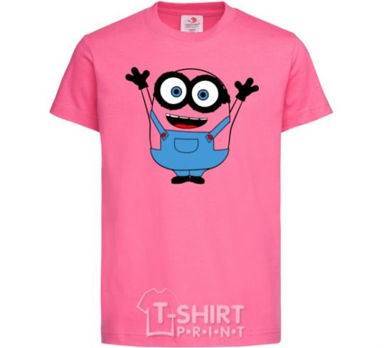 Детская футболка Радосный миньон Ярко-розовый фото
