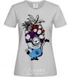 Women's T-shirt A minion with fruit grey фото