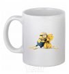 Ceramic mug A minion and a lot of bananas White фото