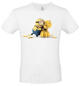 Men's T-Shirt A minion and a lot of bananas White фото