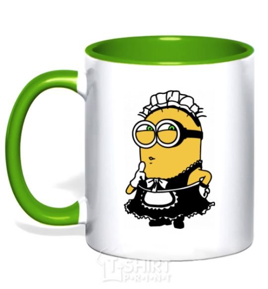 Mug with a colored handle Minion maid kelly-green фото