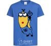 Kids T-shirt Minion with walrus royal-blue фото