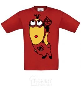 Kids T-shirt Minion with walrus red фото