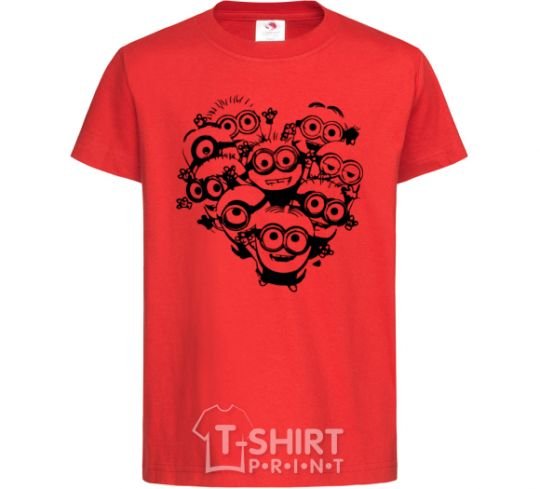 Kids T-shirt Minions heart red фото