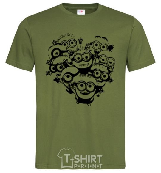 Men's T-Shirt Minions heart millennial-khaki фото