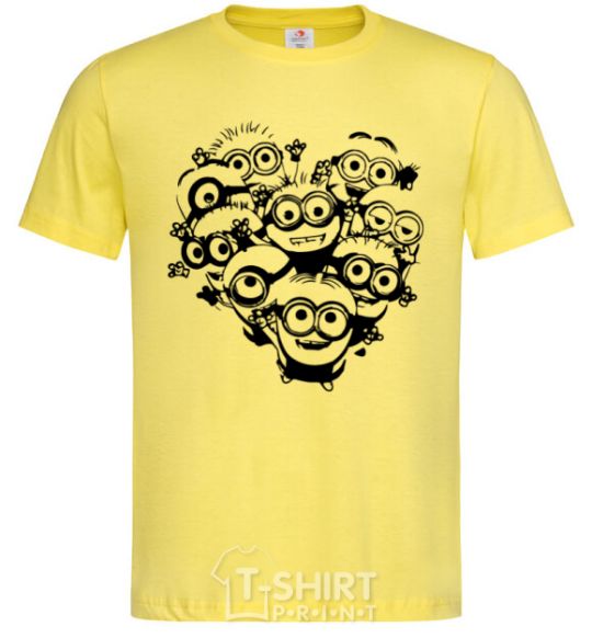 Men's T-Shirt Minions heart cornsilk фото