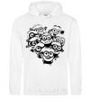 Men`s hoodie Minions heart White фото