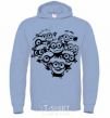 Men`s hoodie Minions heart sky-blue фото