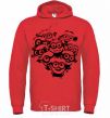 Men`s hoodie Minions heart bright-red фото