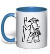 Mug with a colored handle Master Wu royal-blue фото