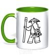 Mug with a colored handle Master Wu kelly-green фото