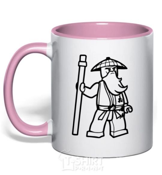Чашка с цветной ручкой Мастер Ву Нежно розовый фото