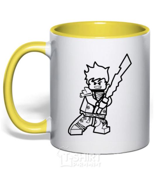 Mug with a colored handle Nijia Kai V.1 yellow фото