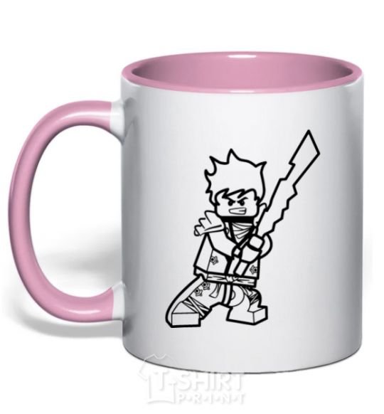 Mug with a colored handle Nijia Kai V.1 light-pink фото